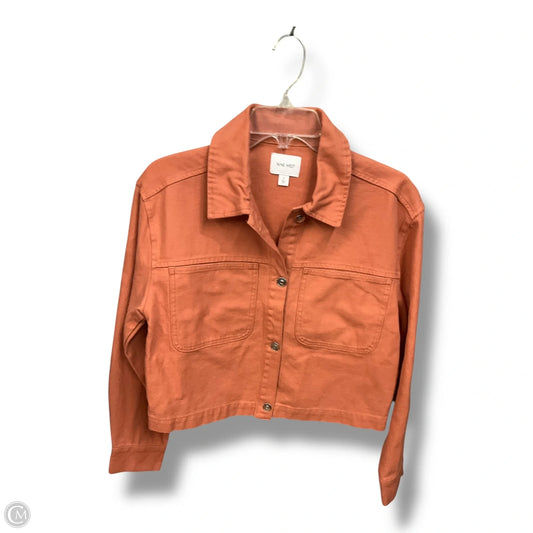 Jacket Denim By Nine West Apparel In Orange Denim, Size: S