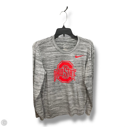 Athletic Top Long Sleeve Crewneck By Nike Apparel In Grey, Size: S