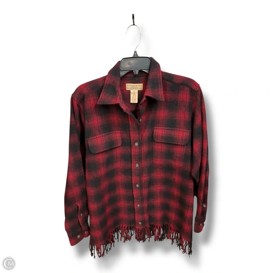 Jacket Shirt By Telluride In Plaid Pattern, Size: M