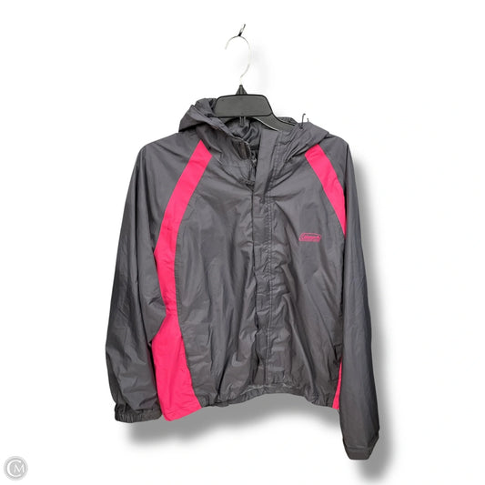 Jacket Windbreaker By Clothes Mentor In Grey & Pink, Size: L