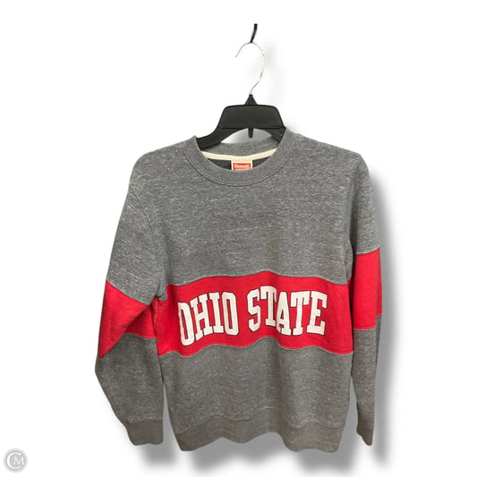 Sweatshirt Crewneck By Homage In Grey & Red, Size: M