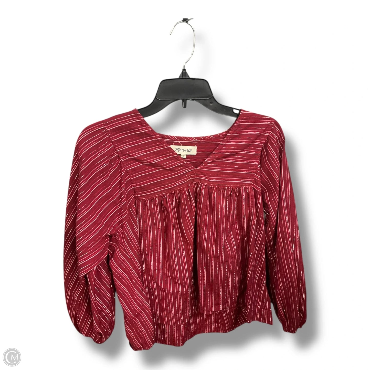 Top Long Sleeve By Madewell In Red, Size: M