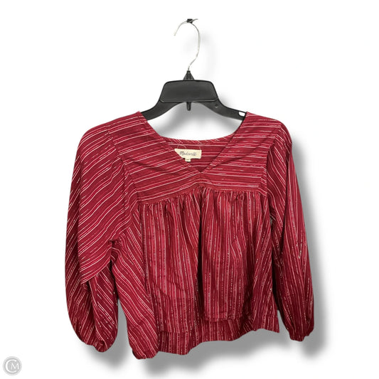 Top Long Sleeve By Madewell In Red, Size: M