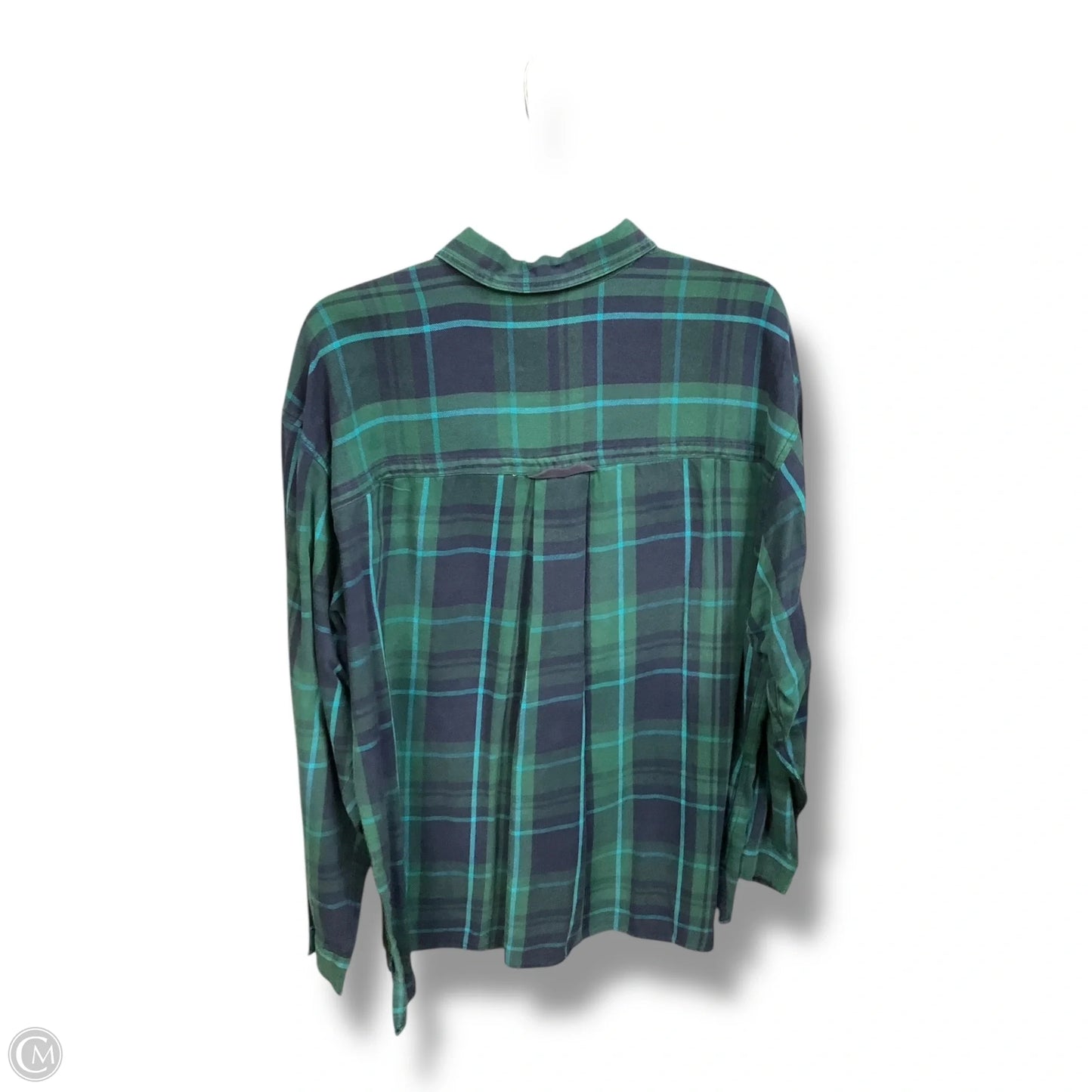 Blouse Long Sleeve By Eddie Bauer In Plaid Pattern, Size: Xl