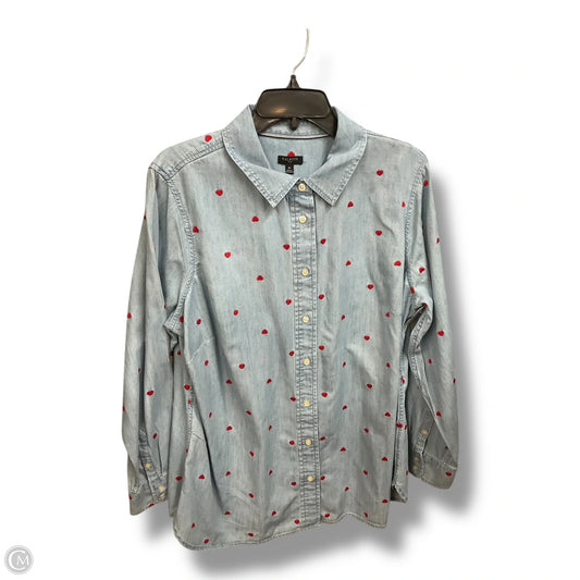 Blouse Long Sleeve By Talbots In Blue Denim, Size: 1x