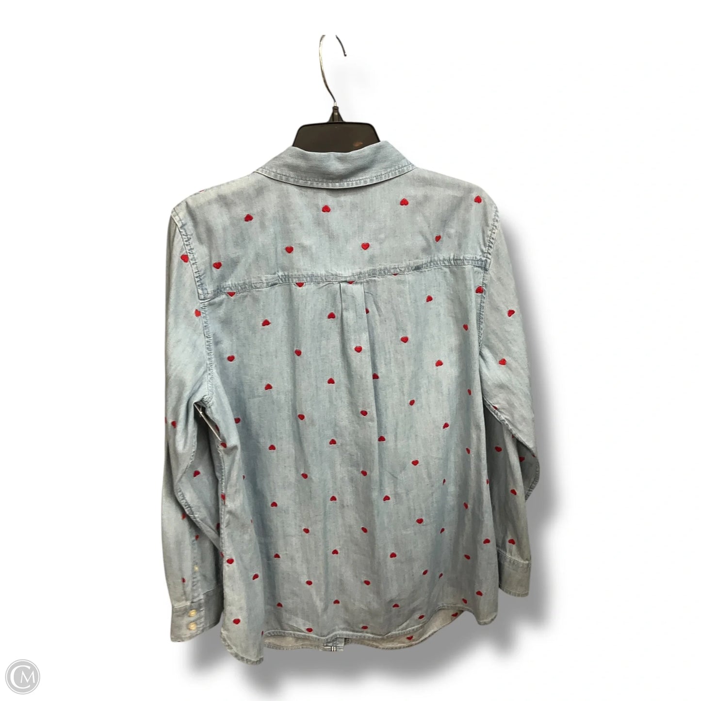 Blouse Long Sleeve By Talbots In Blue Denim, Size: 1x