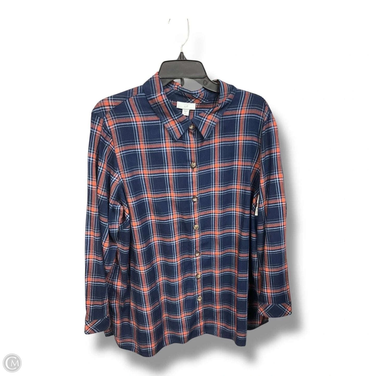 Blouse Long Sleeve By J. Jill In Plaid Pattern, Size: Xlp