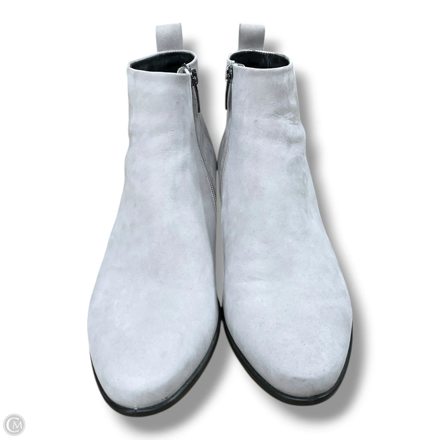 Boots Ankle Heels By Ecco In Grey, Size: 8