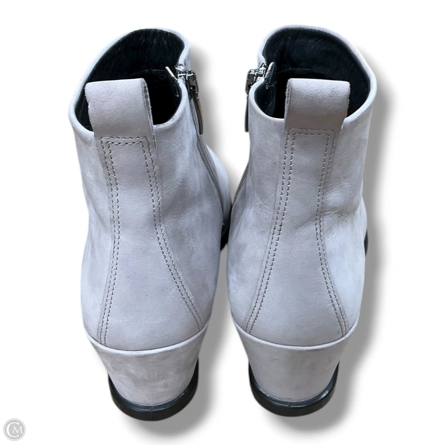 Boots Ankle Heels By Ecco In Grey, Size: 8