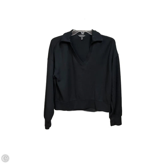 Athletic Top Long Sleeve Collar By Danskin In Black, Size: S