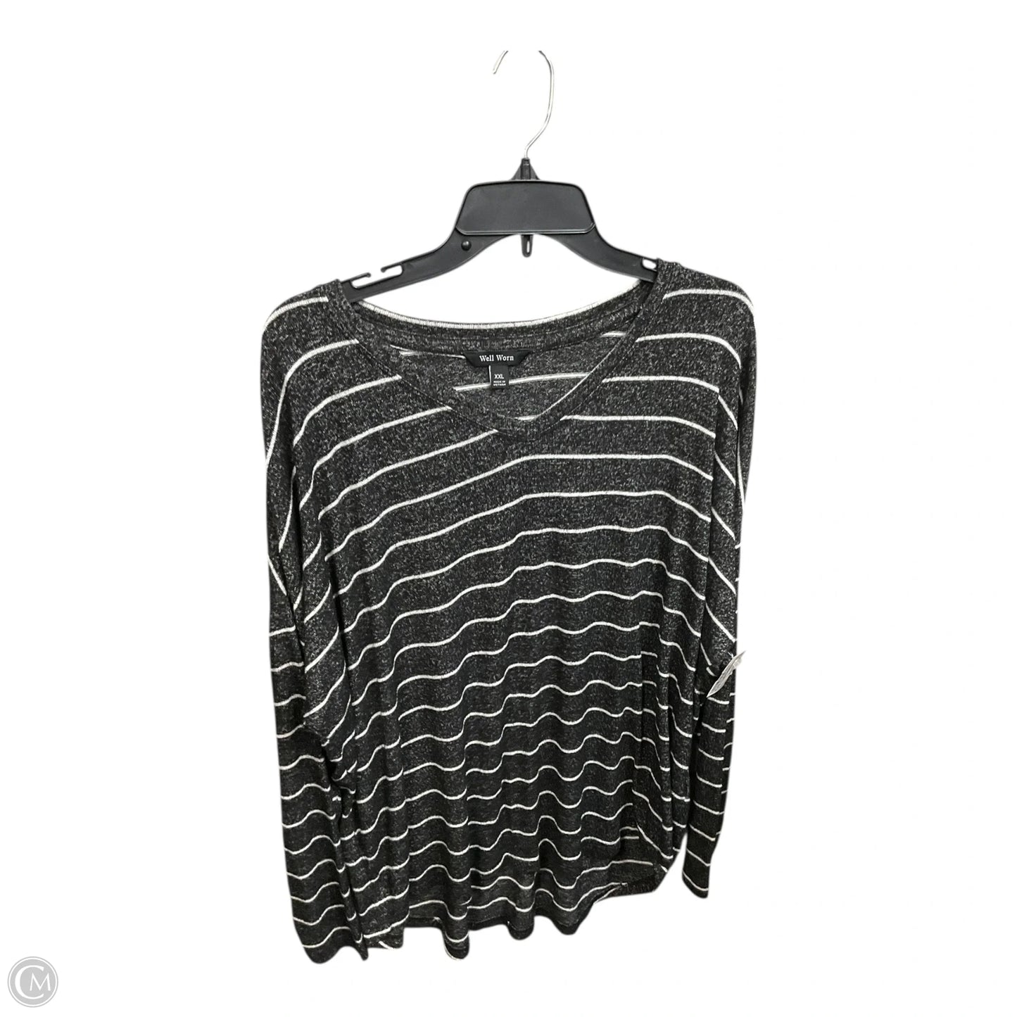 Top Long Sleeve Basic By Well Worn In Striped Pattern, Size: Xxl