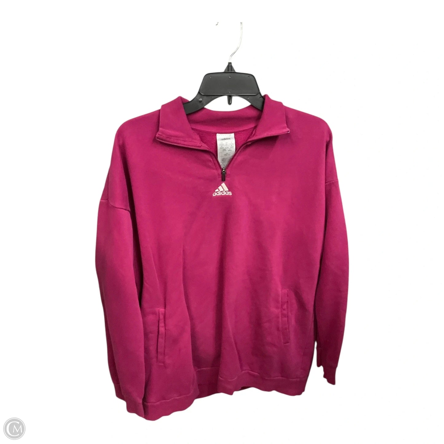 Athletic Sweatshirt Collar By Adidas In Pink, Size: Xl