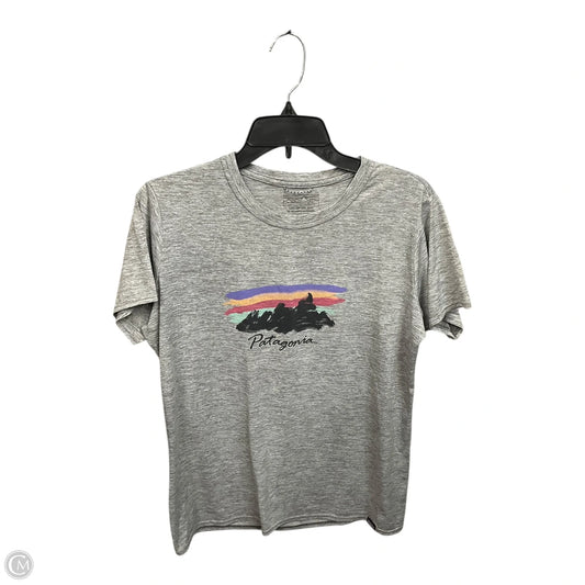 Athletic Top Short Sleeve By Patagonia In Grey, Size: L