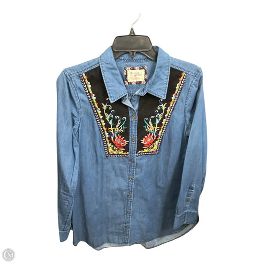 Tunic Long Sleeve By Holding Horses In Blue, Size: Xl