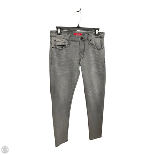 Jeans Skinny By Guess In Grey Denim, Size: 10