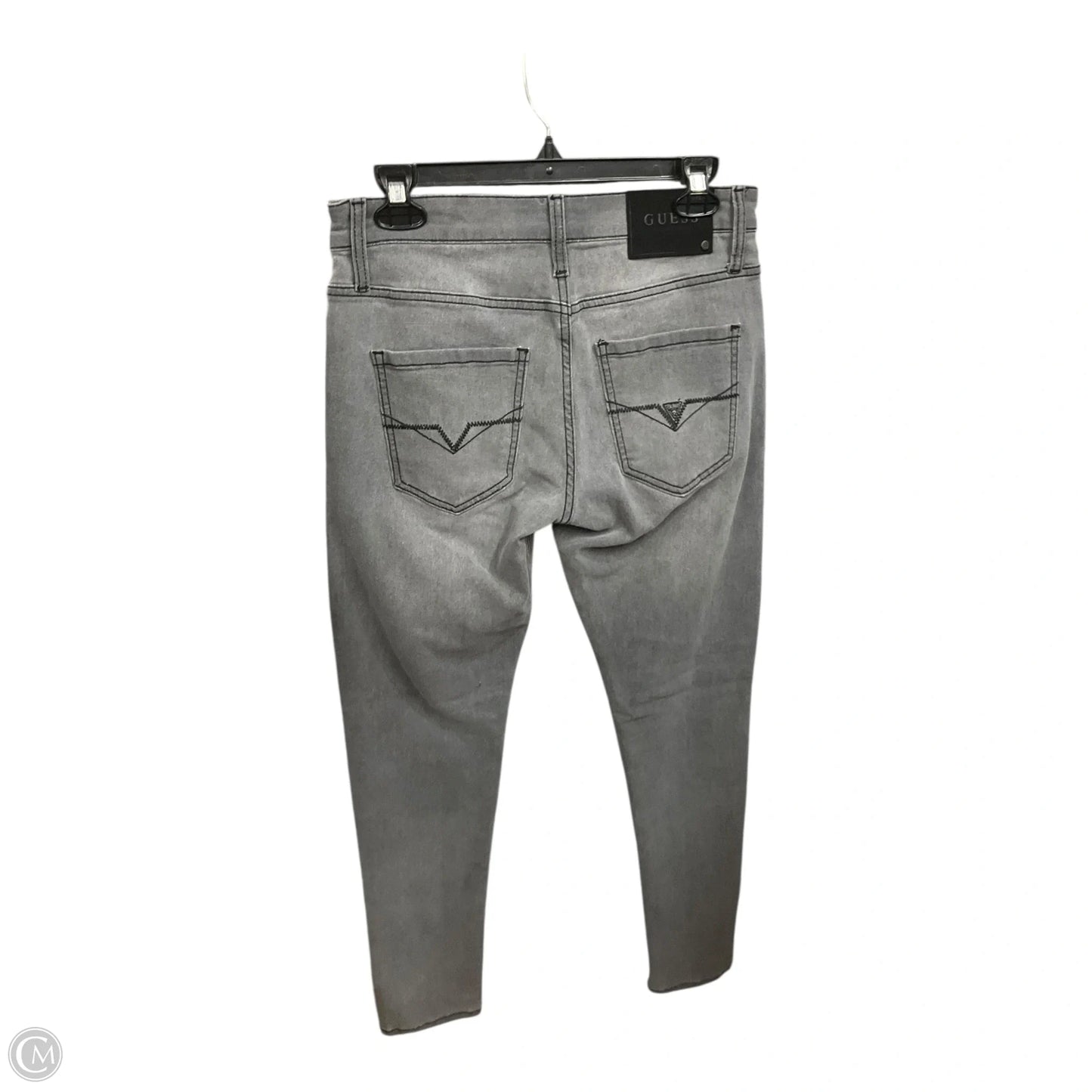 Jeans Skinny By Guess In Grey Denim, Size: 10
