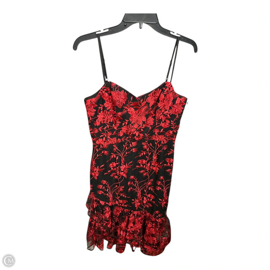 Dress Casual Short By Dress The Population In Black & Red, Size: M