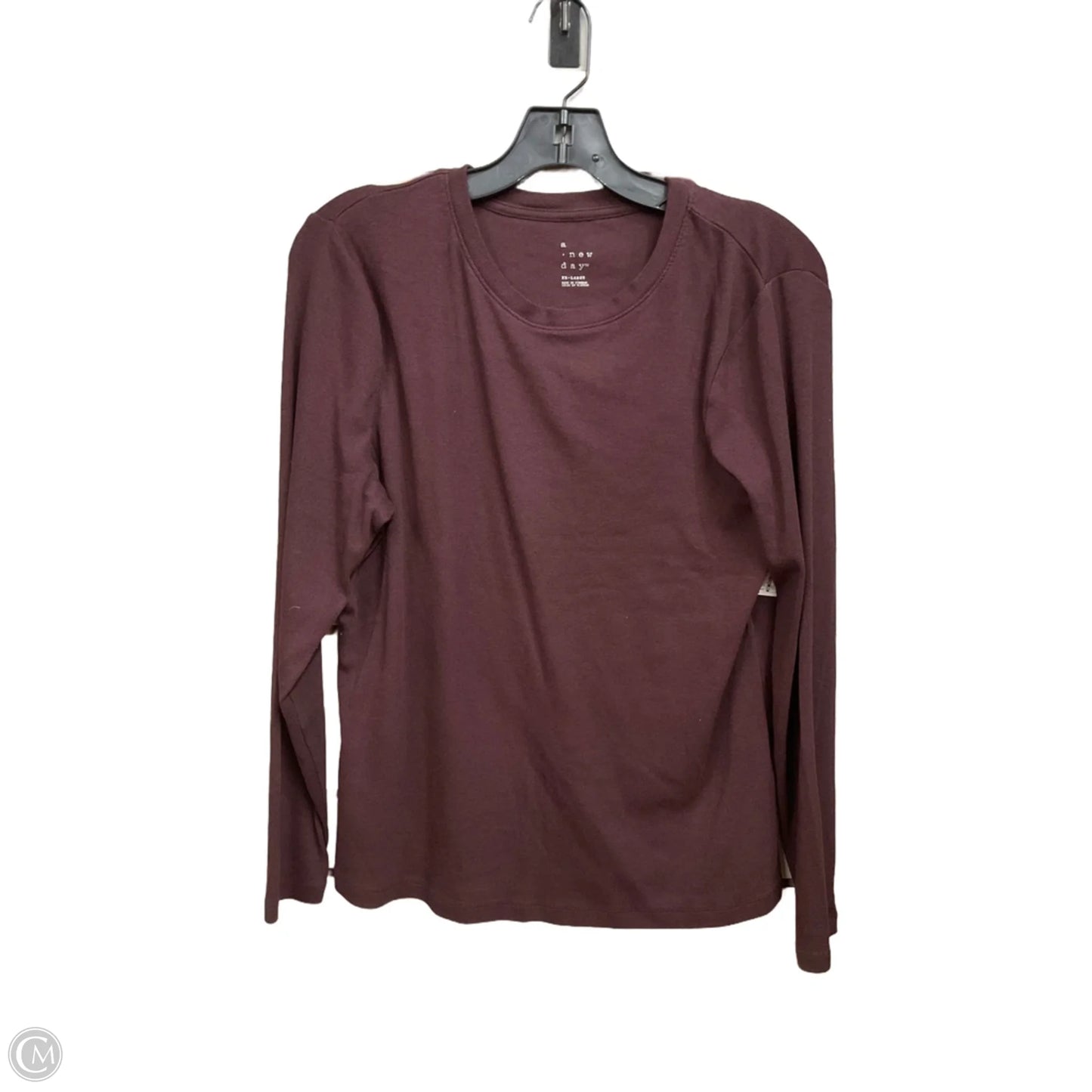 Top Long Sleeve Basic By A New Day In Maroon, Size: Xxl