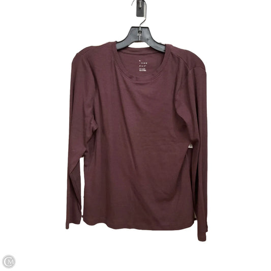 Top Long Sleeve Basic By A New Day In Maroon, Size: Xxl