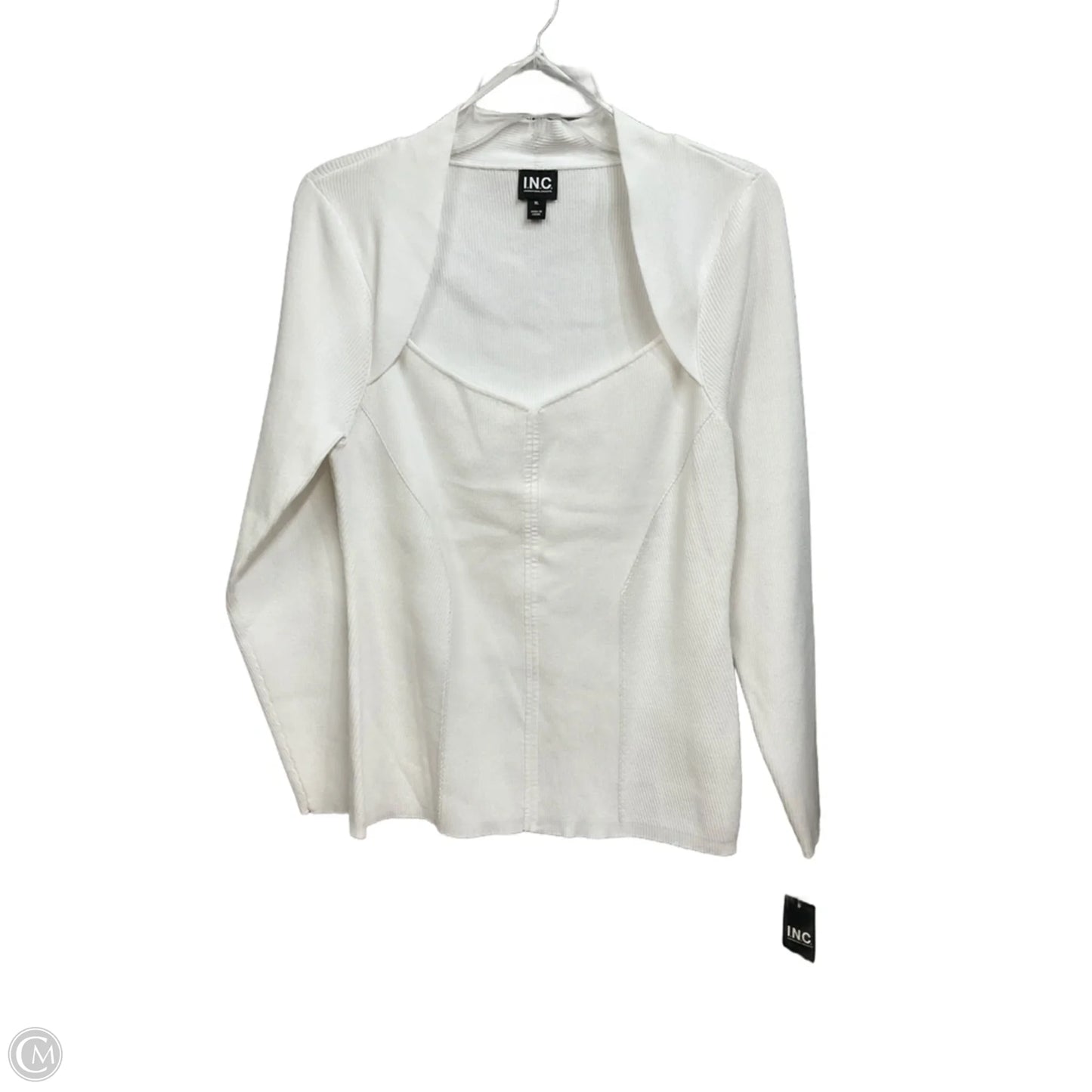 Top Long Sleeve Basic By Inc In White, Size: Xl