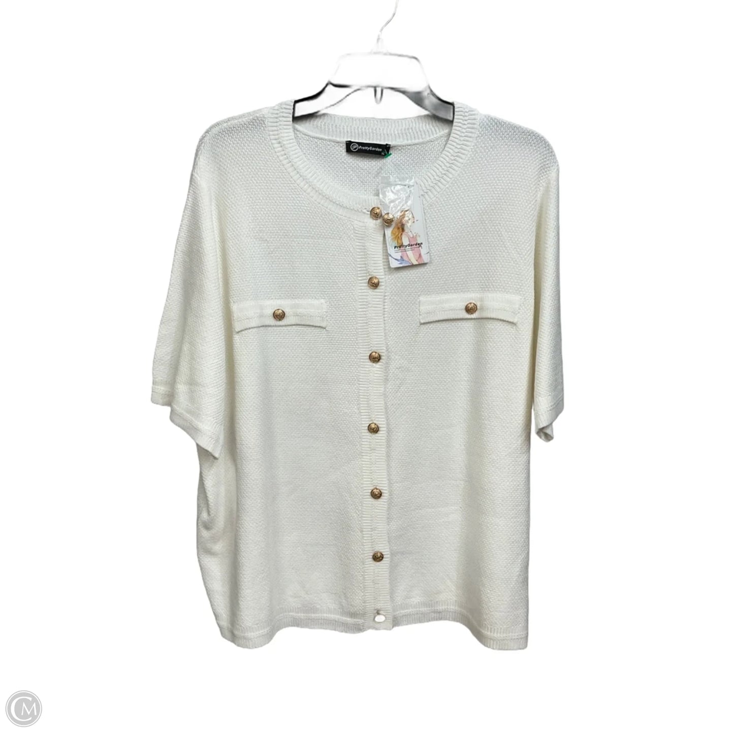 Top Short Sleeve By Prettygarden In White, Size: Xl
