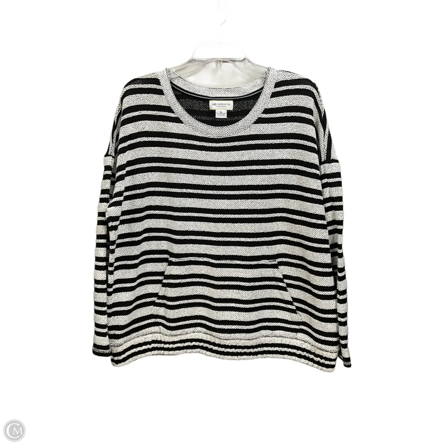 Top Long Sleeve By Liz Claiborne In Striped Pattern, Size: Xl