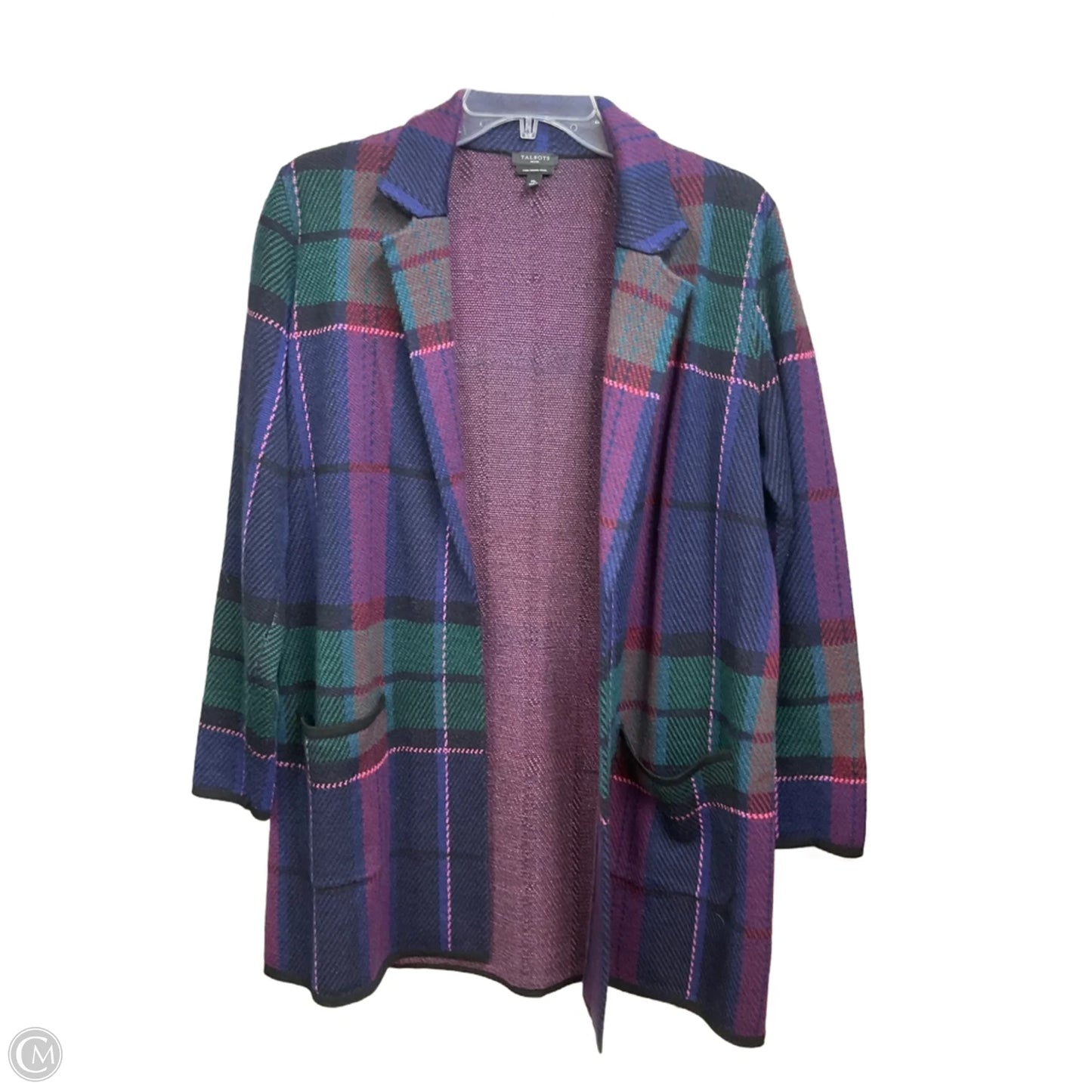 Cardigan By Talbots In Plaid Pattern, Size: Mp