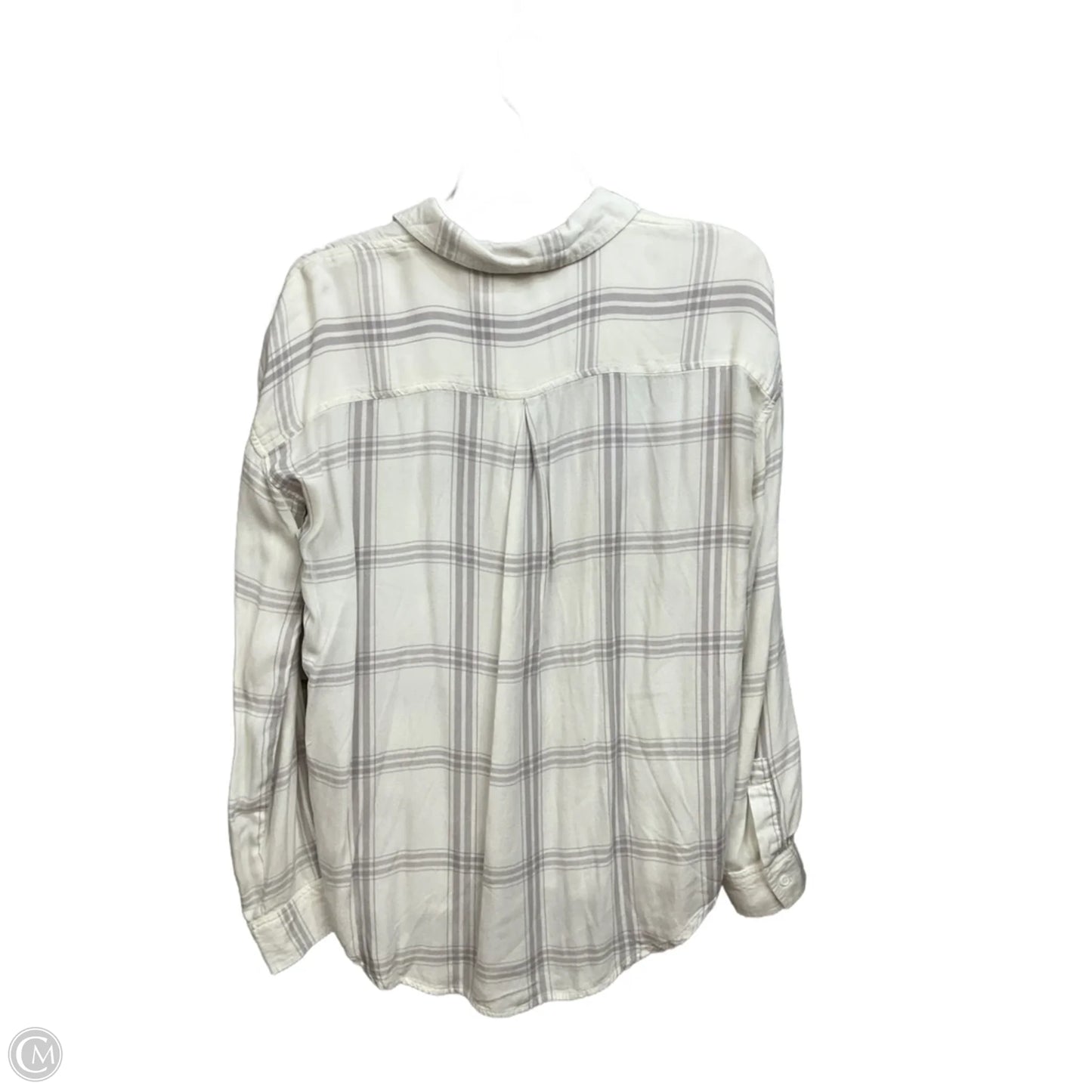Blouse Long Sleeve By Clothes Mentor In Plaid Pattern, Size: M
