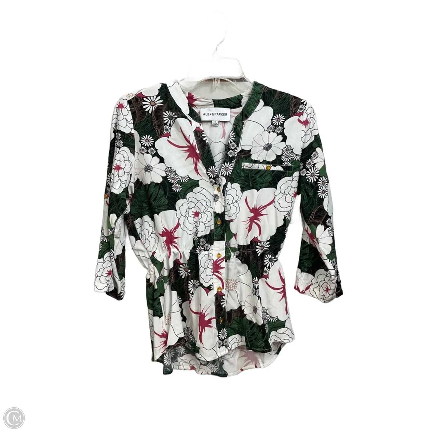 Top 3/4 Sleeve By Clothes Mentor In Floral Print, Size: S