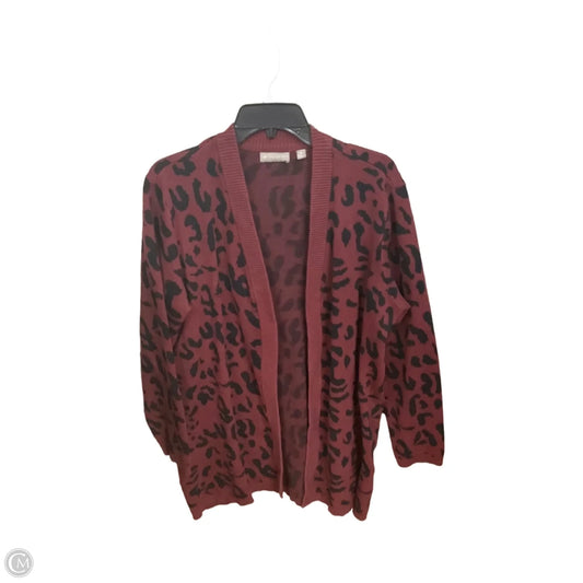 Cardigan By Evolution In Animal Print, Size: Xl