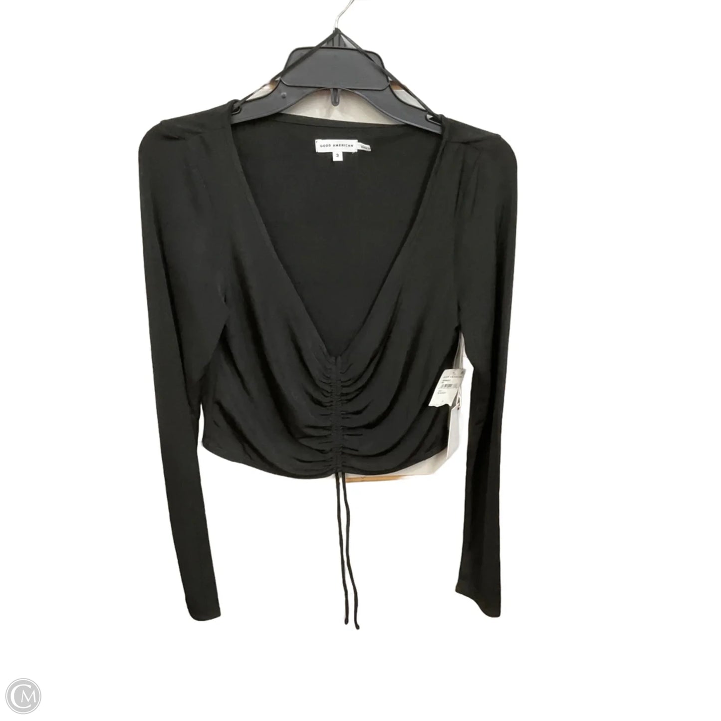 Top Long Sleeve Basic By Good American In Black, Size: L