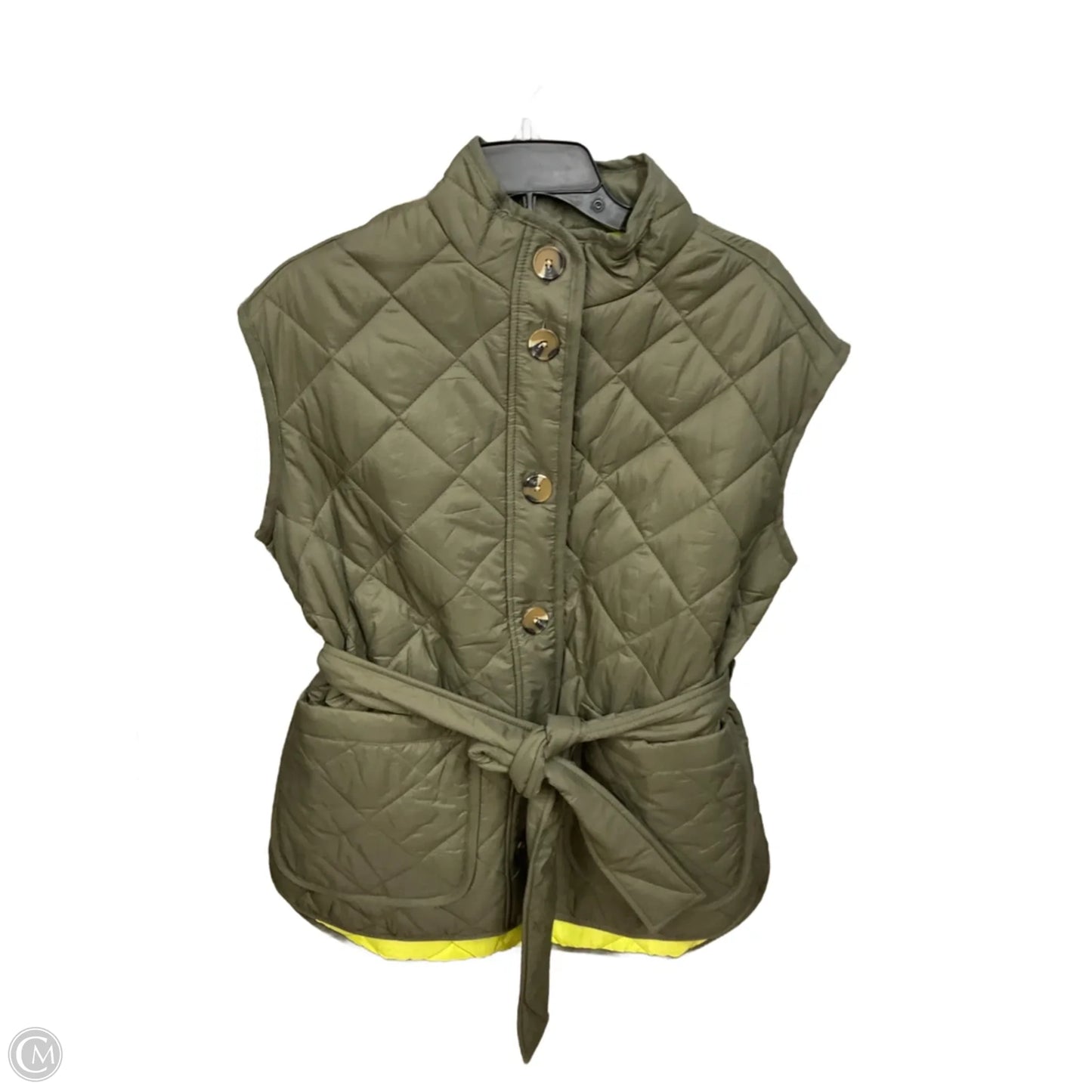 Vest Puffer & Quilted By Free Assembly In Green, Size: M