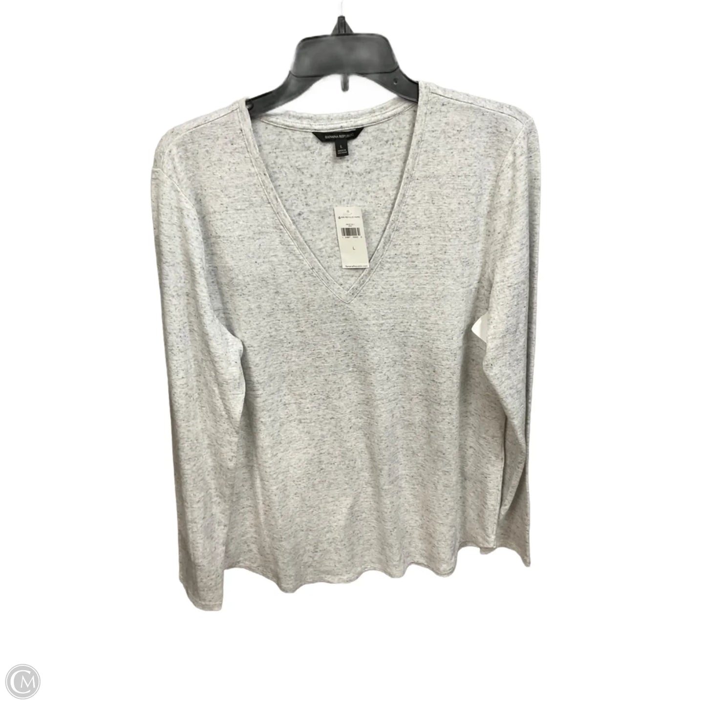 Top Long Sleeve Basic By Banana Republic In Grey, Size: L