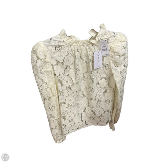 Blouse Long Sleeve By Wayf In Cream, Size: S