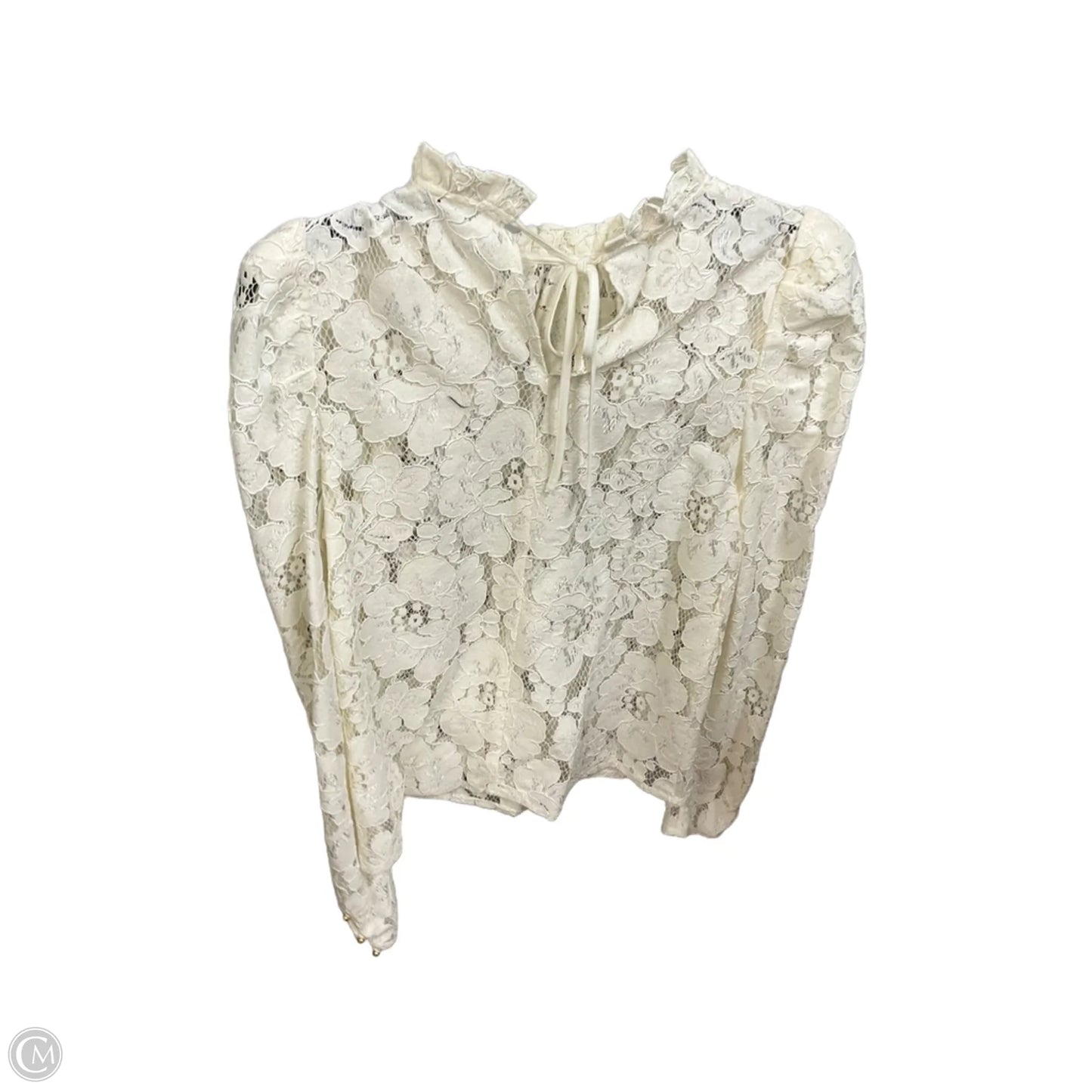 Blouse Long Sleeve By Wayf In Cream, Size: S