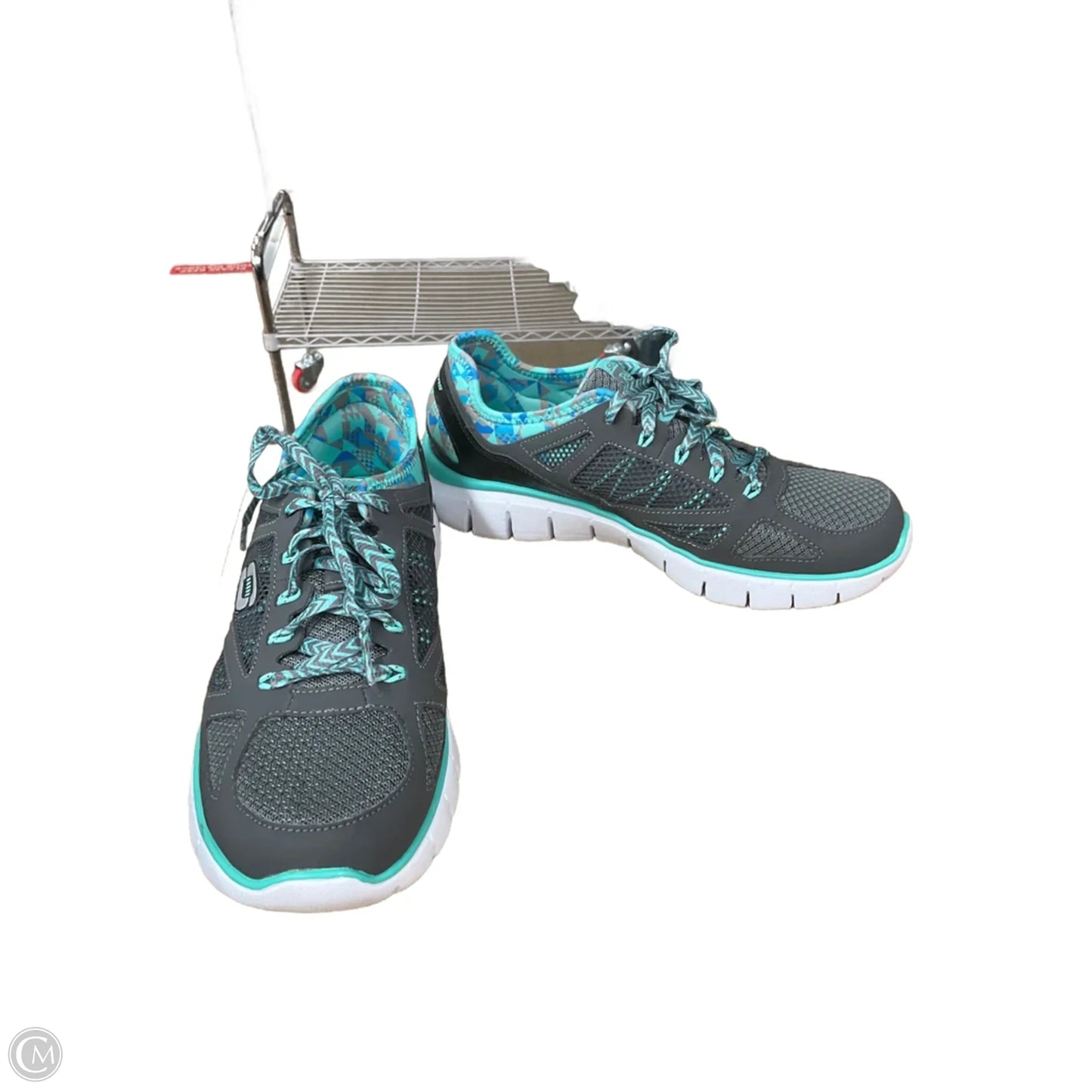 Shoes Athletic By Skechers In Blue & Grey, Size: 7.5