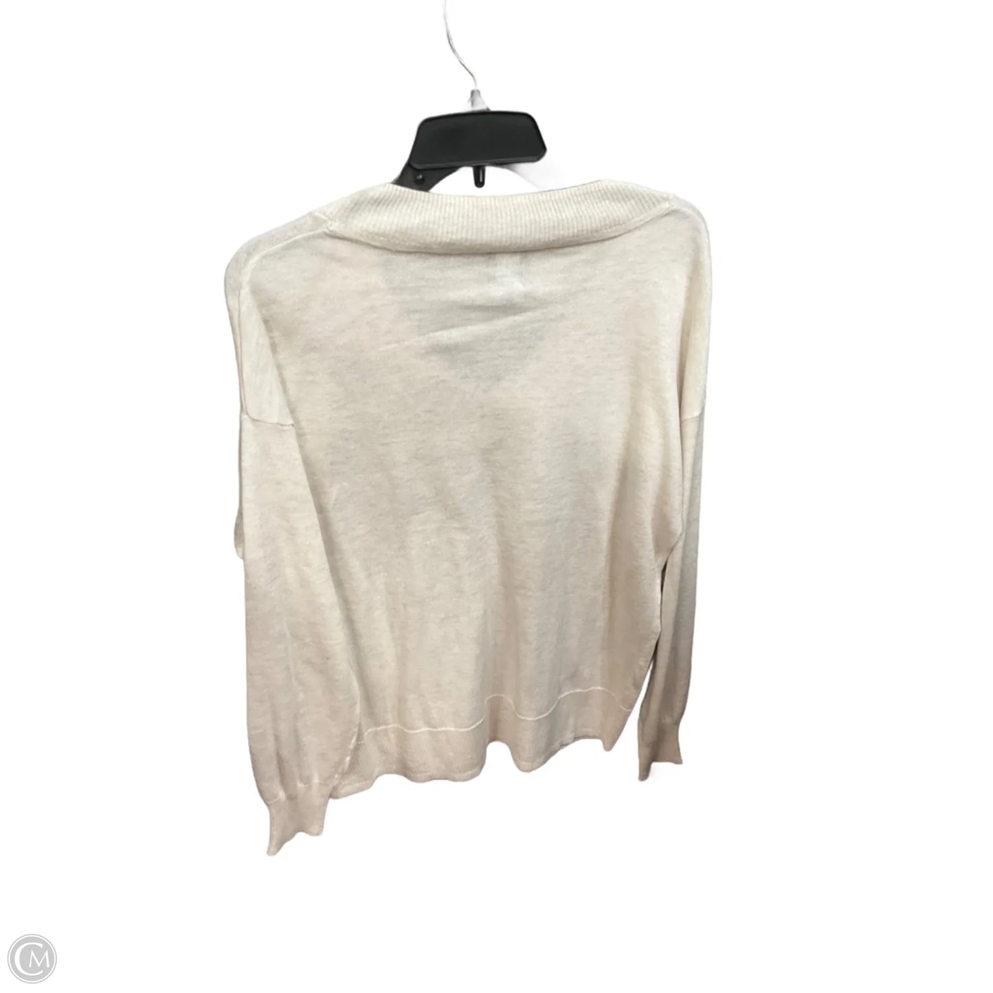 Top Long Sleeve Basic By Gap In Cream, Size: M
