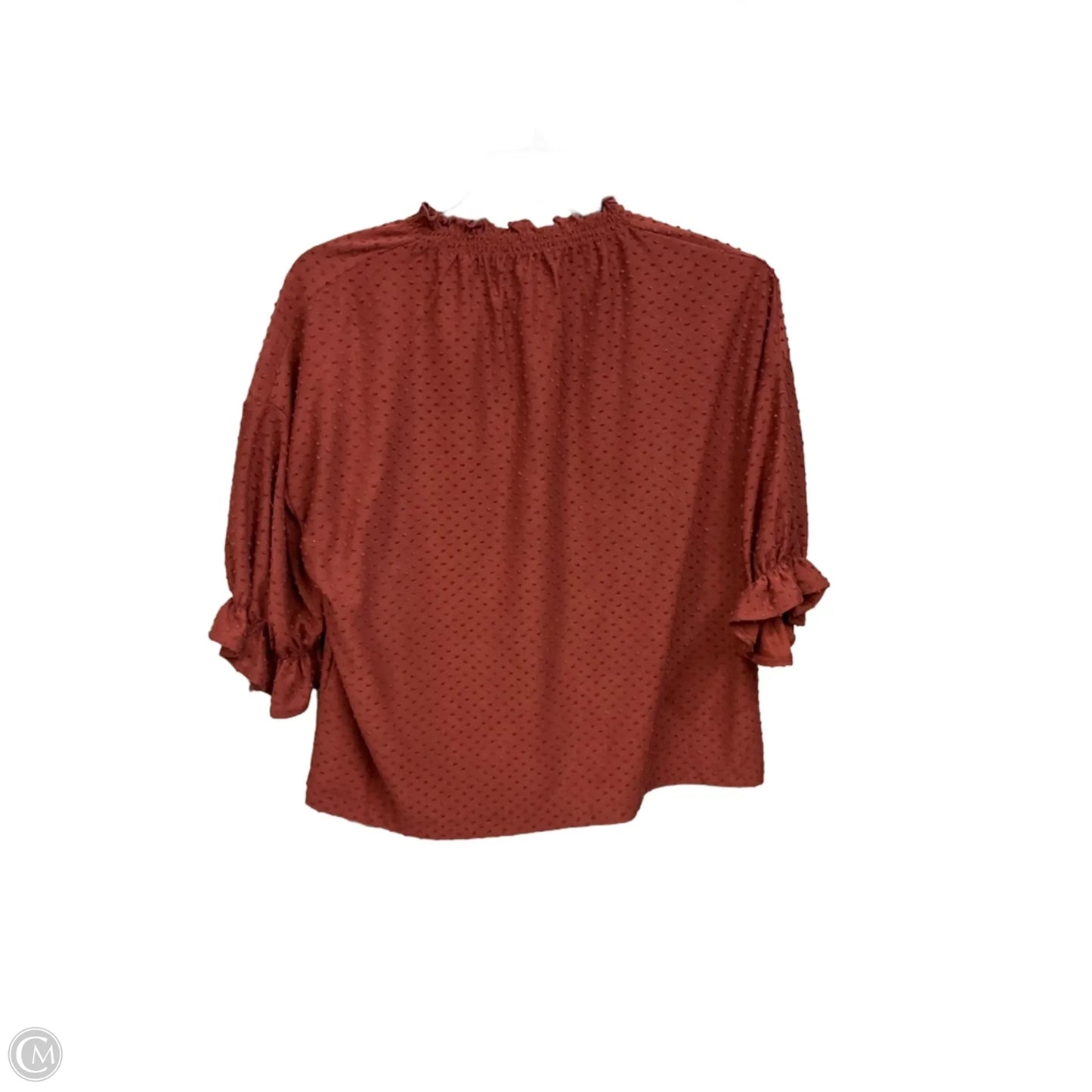 Top 3/4 Sleeve By Madewell In Red, Size: M