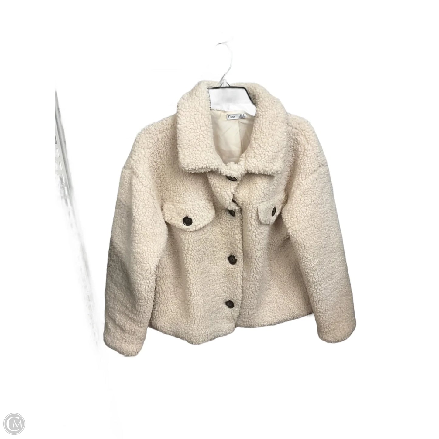 Jacket Faux Fur & Sherpa By Dex In Cream, Size: M