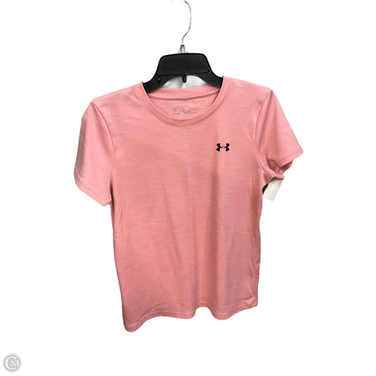 Athletic Top Short Sleeve By Under Armour In Pink, Size: M