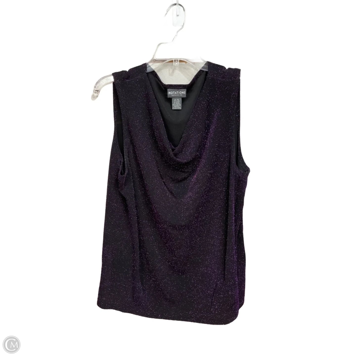 Top Sleeveless By Notations In Purple, Size: Xl