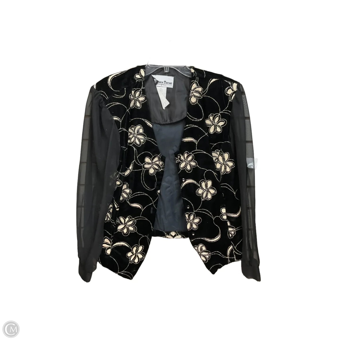Blazer By Another Thyme In Black & Gold, Size: Xl