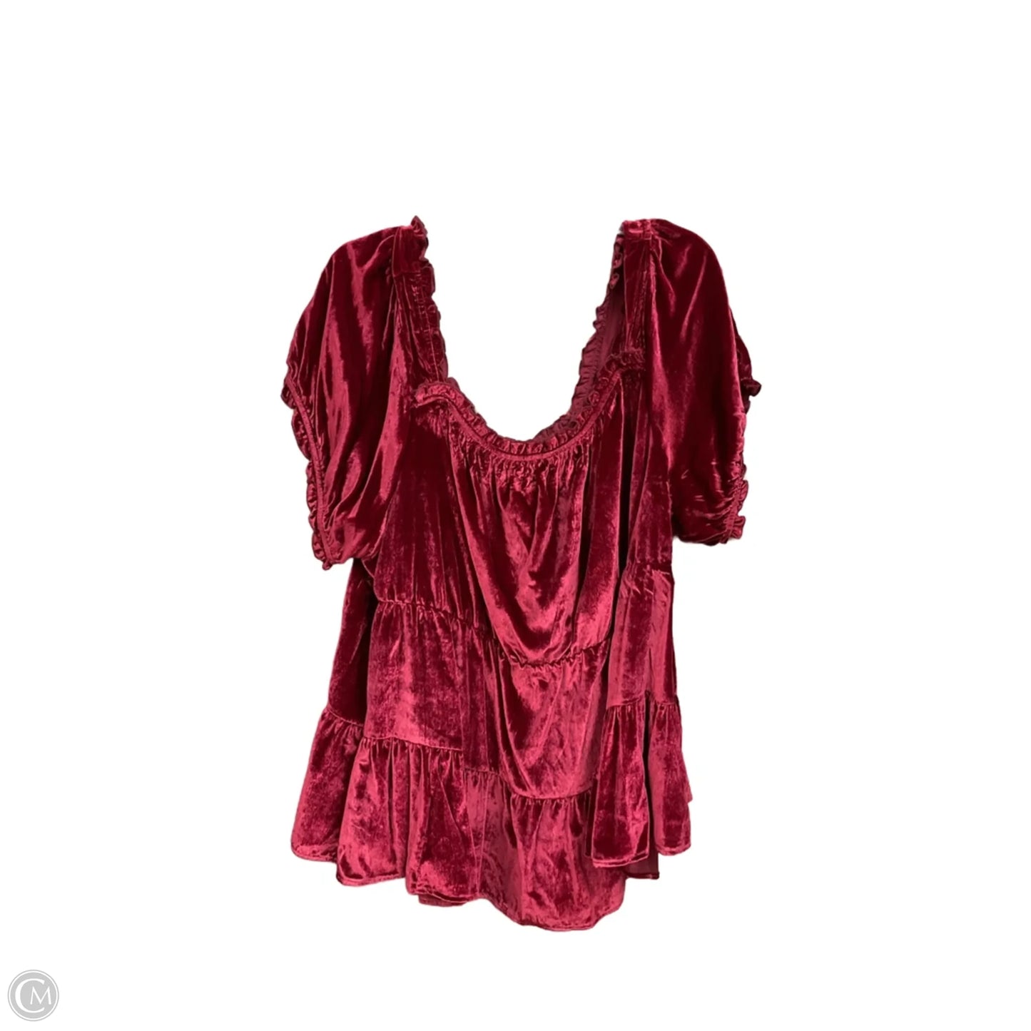 Top Short Sleeve By Torrid In Maroon, Size: 4x