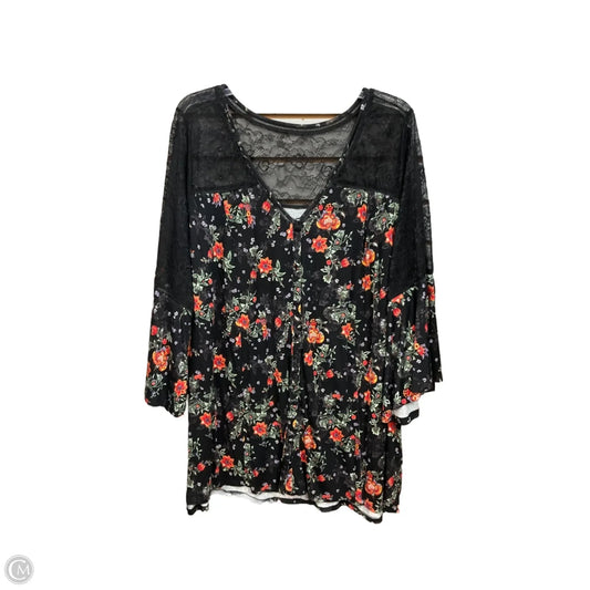 Top 3/4 Sleeve By Torrid In Floral Print, Size: 4x