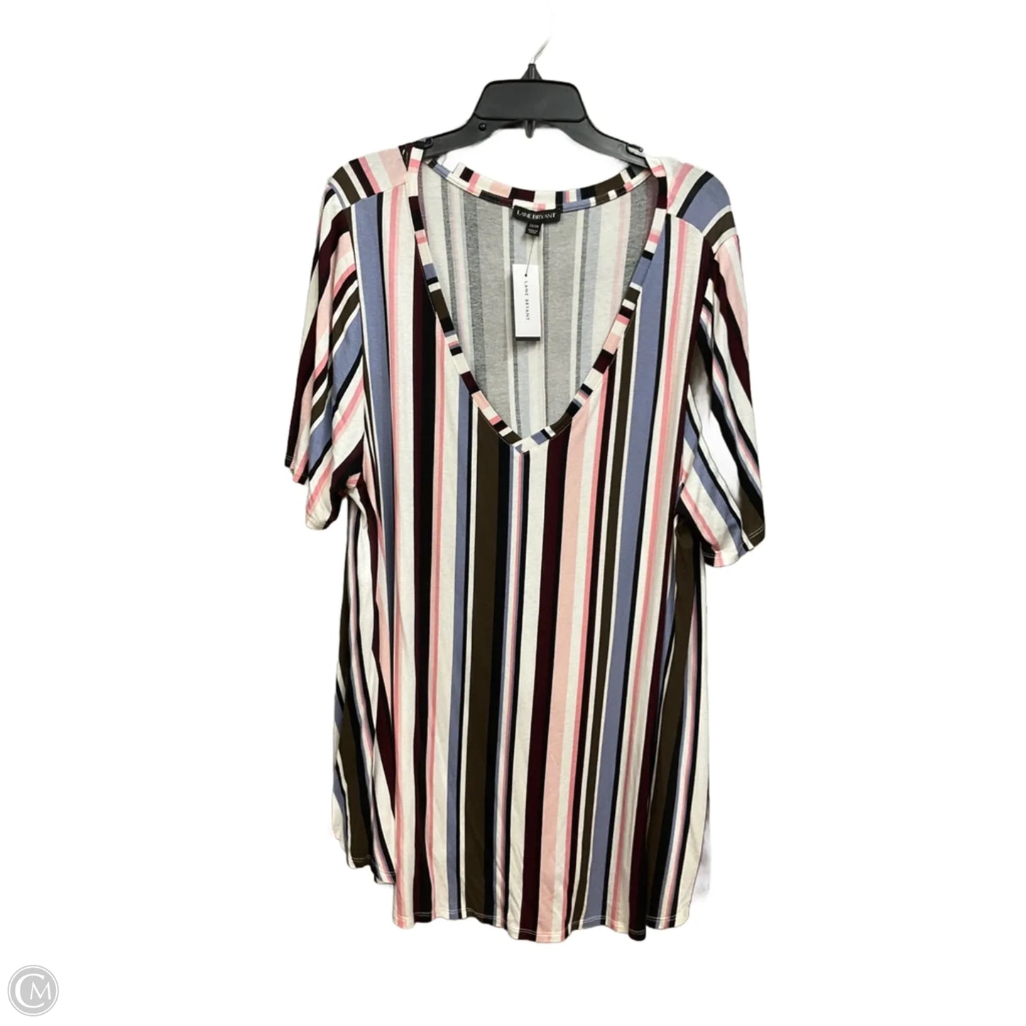 Top Short Sleeve By Lane Bryant In Striped Pattern, Size: 3x