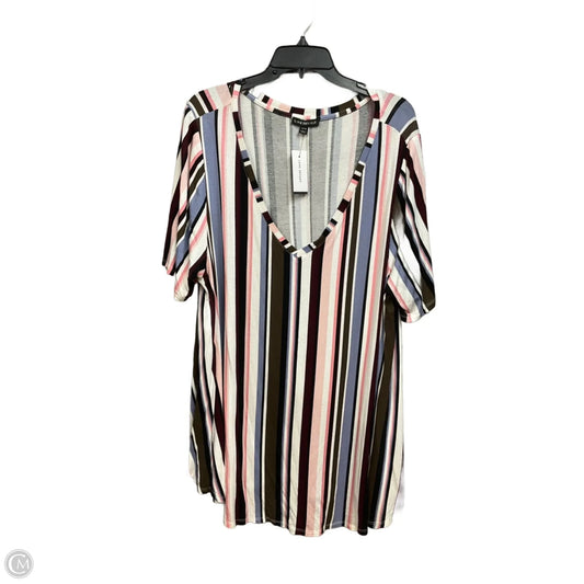 Top Short Sleeve By Lane Bryant In Striped Pattern, Size: 3x