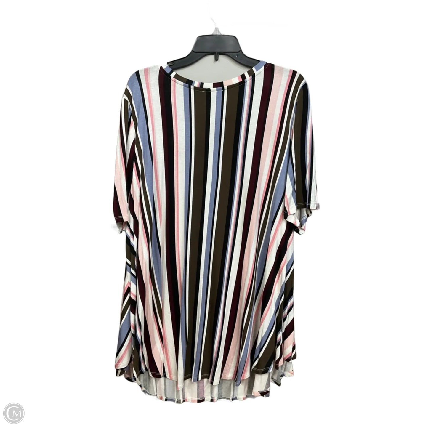 Top Short Sleeve By Lane Bryant In Striped Pattern, Size: 3x