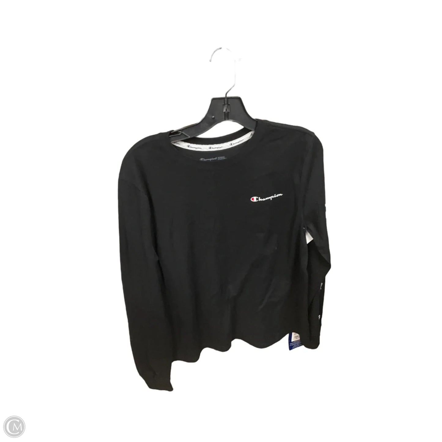 Top Long Sleeve Basic By Champion In Black, Size: L