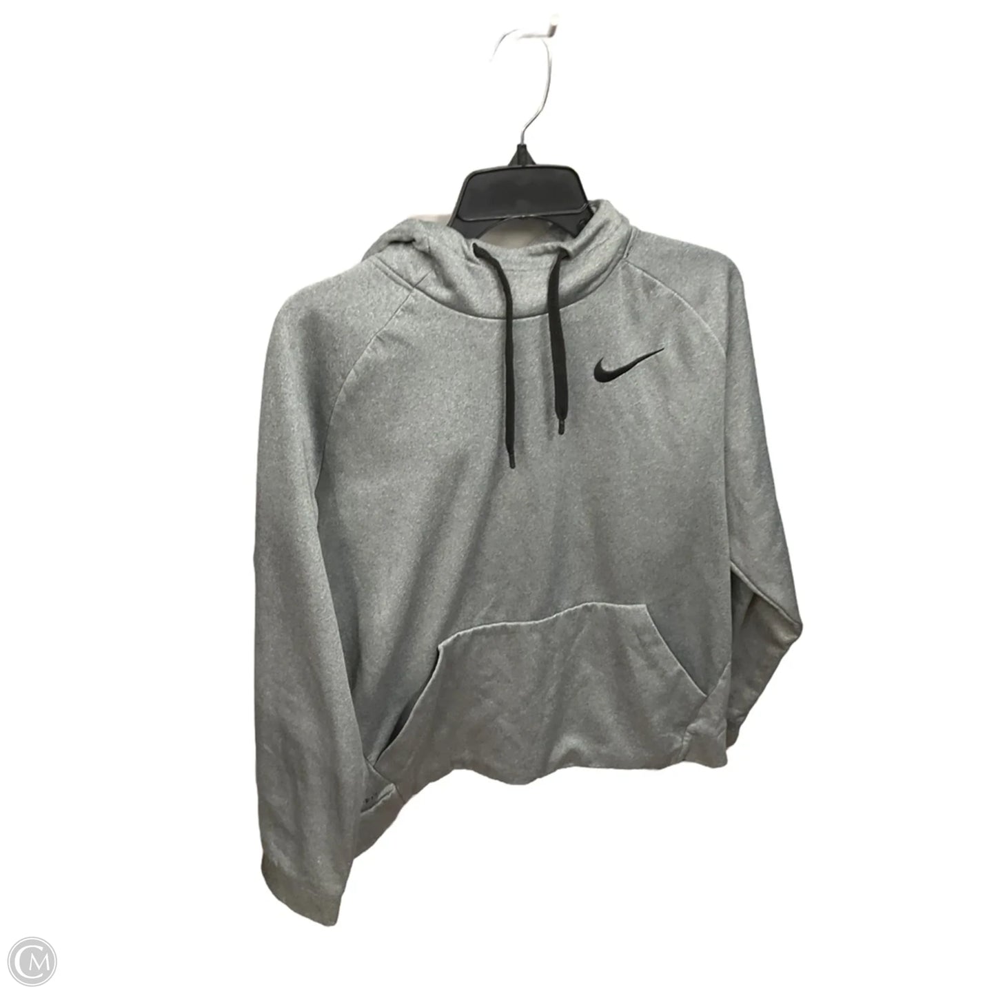 Athletic Sweatshirt Hoodie By Nike Apparel In Grey, Size: L
