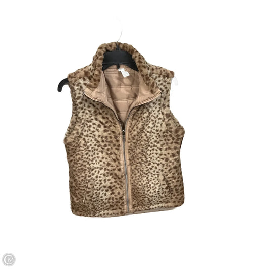 Vest Faux Fur & Sherpa By Clothes Mentor In Animal Print, Size: M
